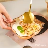 Golden glass cups, bowls, plates, petal bowls, salad bowls, Western plates, household water cups, event gifts details Picture